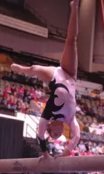 Junior Amanda Pezzullo tied for second on vault with a 9.875