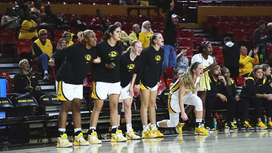 Women's Basketball Bench Celebration 