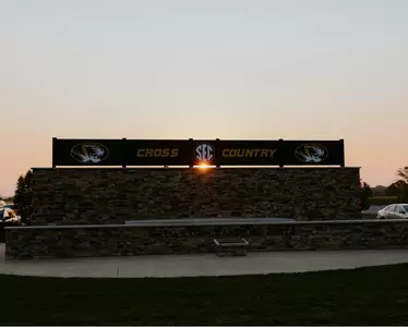 The sunrise overlooks the Gans Creek Cross Country Course the morning of the 2024 Mizzou XC Opener.