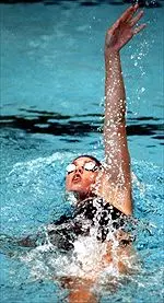 Senior Tashy Bohm earned a 200 backstroke victory in her last home meet