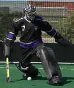 Goalkeeper Sherri-Anne Nyberg made six saves, including stopping a penalty stroke against Maryland.