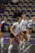Junior Julie Purcell led the 'Cats with 12 kills, while senior Drew Robertson recorded a double-double -- 34 assists and 16 digs -- in Friday's loss.