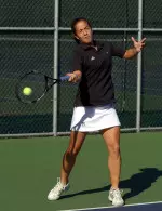 Junior Cristelle Grier recorded wins in both singles and doubles to help sweep DePaul 7-0.