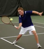 Junior Adam Schaechterle improved to 4-2 on the year in singles with a win at the No. 5 position against Harvard Sunday.