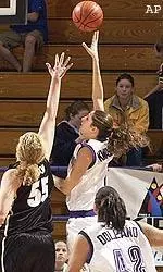 Sarah Kwasinski topped Northwestern's all-time block list, swatting three shots at Michigan State.