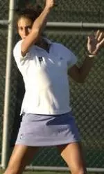 Sophomore Alexis Prousis (pictured) recorded the clinching victory in doubles alongside senior Kristi Roemer before claiming her 20th singles match of the season.