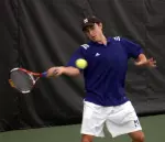 Senior Justin Hoeveler (pictured) and classmates Tommy Hanus and Chuck Perrin will play their final home match indoors today at Noon against Ohio State.