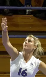 Sophomore Chelsy Hyser hit .500 for the 'Cats and had a match-high six blocks.