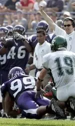 Action from last year's Northwestern-Eastern Michigan game, which was won by the 'Cats, 14-6.