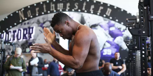 2019 Pro Day Jared McGee weight room bench press arch