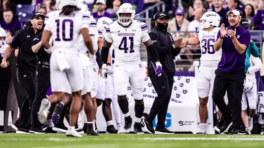 September 21, 2024, Seattle, WA: A game between Northwestern Football and Washington at Husky Stadium in Seattle, WA on Saturday, September 21, 2024. (Photo by Ryan Kuttler/Northwestern Athletics)