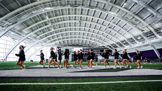 February 15, 2025, Evanston, IL: A game between Northwestern Lacrosse and Boston College at Ryan Fieldhouse in Evanston, IL on Saturday, February 15, 2025. (Photo by Jack Sullivan/Northwestern Athletics)