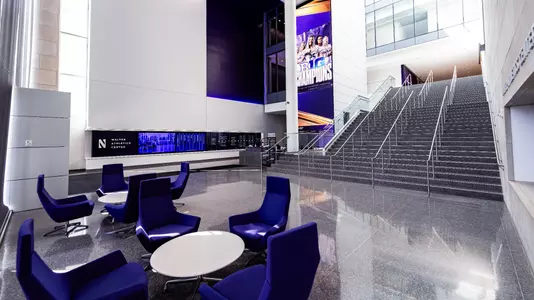 April 28, 2025, Evanston, IL: A general view of the Lobby at Walter Athletics Center in Evanston, IL on Monday, April 28, 2025. (Photo by Jaden Perez/Northwestern Athletics)