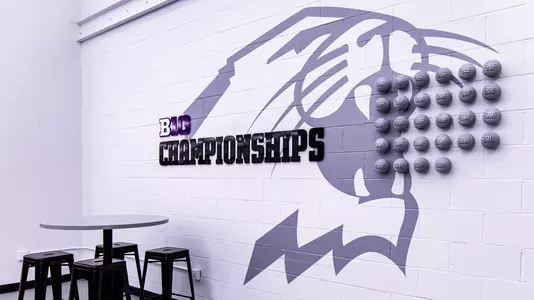 February 15, 2025, Evanston, IL: A game between Northwestern Men’s Tennis and IUPUI at Combe Tennis Center in Evanston, IL on Saturday, February 15, 2025. (Photo by Mary Grace Grabill/Northwestern Athletics)