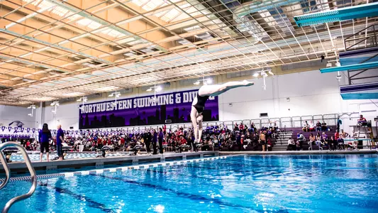 January 20, 2024, Evanston, IL: A meet between Northwestern Swimming and Diving and Wisconsin at Norris Aquatic Center in Evanston, IL on Saturday, January 20, 2024. (Photo by Ryan Kuttler/Northwestern Athletics)