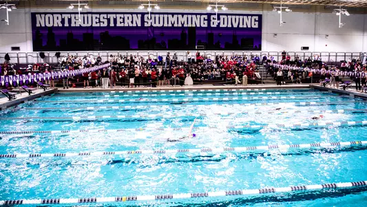 January 20, 2024, Evanston, IL: A meet between Northwestern Swimming and Diving and Wisconsin at Norris Aquatic Center in Evanston, IL on Saturday, January 20, 2024. (Photo by Ryan Kuttler/Northwestern Athletics)