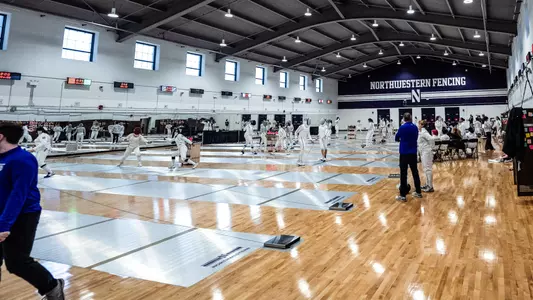 October 27, 2024, Evanston, IL: Northwestern Fencing competes in the NU Fall Duals at Patten Gymnasium in Evanston, IL on Sunday, October 27, 2024. (Photo by Henry Frieman/Northwestern Athletics)