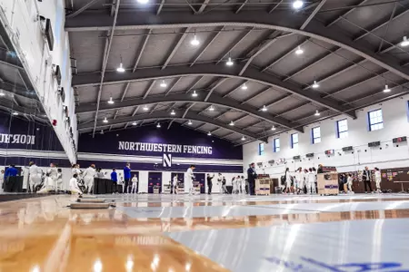 October 27, 2024, Evanston, IL: Northwestern Fencing competes in the NU Fall Duals at Patten Gymnasium in Evanston, IL on Sunday, October 27, 2024. (Photo by Henry Frieman/Northwestern Athletics)