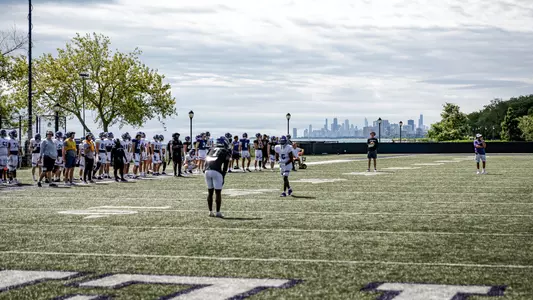 August 12, 2023, Evanston, IL: Northwestern Football fall camp practice at Hutcheson Field in Evanston, IL Saturday, August 12, 2023. (Photo by Griffin Quinn/Northwestern Athletics)