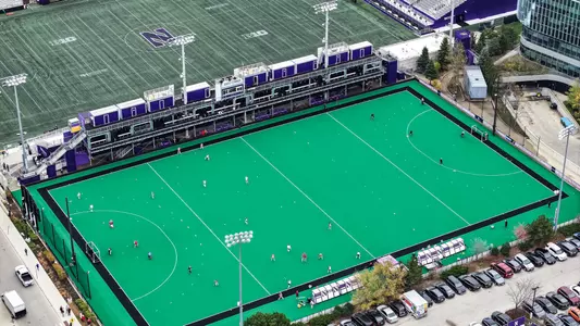 November 15, 2024, Evanston, IL: A game between Northwestern Field Hockey and Miami Ohio during the First Round of the NCAA Division I Field Hockey Championship at Lakeside Field in Evanston, IL on Friday, November 15, 2024. (Photo by Mason Flick/Northwestern Athletics)