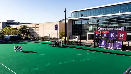 October 4, 2024, Evanston, IL: A game between Northwestern Field Hockey and Rutgers at Lakeside Field in Evanston, IL on Friday, October 4, 2024. (Photo by Ryan Kuttler/Northwestern Athletics)
