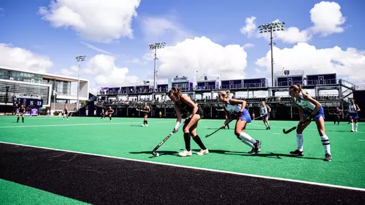 September 6, 2024, Evanston, IL: A game between Northwestern Field Hockey and Duke at Lakeside Field in Evanston, IL on Friday, September 6, 2024. (Photo by Ryan Kuttler/Northwestern Athletics)