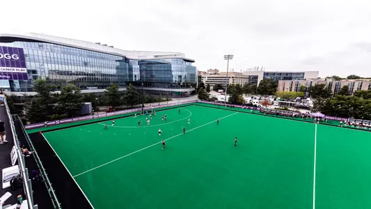 August 30, 2024, Evanston, IL: A game between Northwestern Field Hockey and Maine at Lakeside Field in Evanston, IL on Friday, August 30, 2024. (Photo by Ryan Kuttler/Northwestern Athletics)