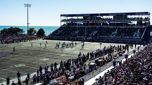 October 19, 2024, Evanston, IL: A game between Northwestern Football and Wisconsin at Northwestern Medicine Field at Martin Stadium in Evanston, IL on Saturday, October 19, 2024. (Photo by Ryan Kuttler/Northwestern Athletics)