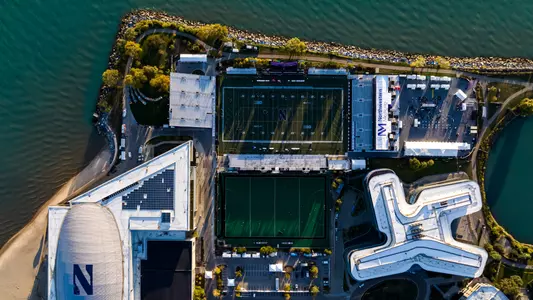 October 19, 2024, Evanston, IL: A general view of Walter Athletics Center, Lakeside Field, and Northwestern Medicine Field at Martin Stadium at Northwestern University in Evanston, IL on Saturday, October 19, 2024. (Photo by Mason Flick/Northwestern Athletics)
