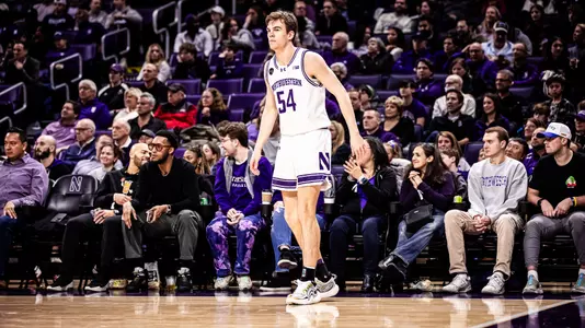 January 27, 2024, Evanston, IL: A game between Northwestern Men’s Basketball and Ohio State at Welsh-Ryan Arena in Evanston, IL on Saturday, January 27, 2024. (Photo by Griffin Quinn/Northwestern Athletics)