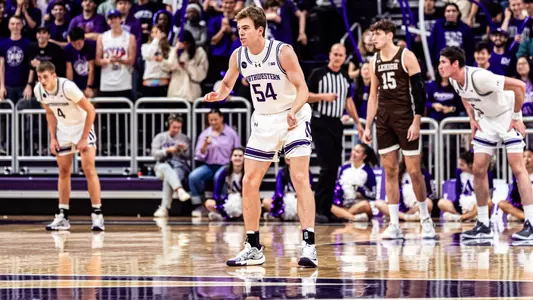 November 4, 2024, Evanston, IL: A game between Northwestern Men’s Basketball and Lehigh at Welsh-Ryan Arena in Evanston, IL on Monday, November 4, 2024. (Photo by Ryan Kuttler/Northwestern Athletics)