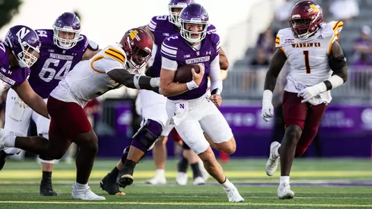 October 4, 2025, Evanston, IL: A game between Northwestern Football and ULM at Northwestern Medicine Field at Martin Stadium in Evanston, IL on Saturday, October 4, 2025. (Photo by Griffin Quinn/Northwestern Athletics)
