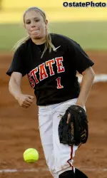 Freshman Morgan Hawkins is seeing more playing time in the circle for the Cowgirls.