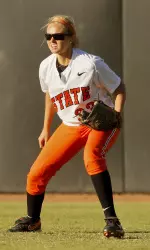 Right fielder Sammy Jo Diffendaffer made a nice play to end a scoring threat by the Longhorns.