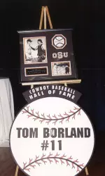 Tom Borland was inducted into the Cowboy Baseball Hall of Fame in 1998.