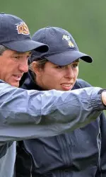 OSU head coach Alan Bratton and Jayde Panos