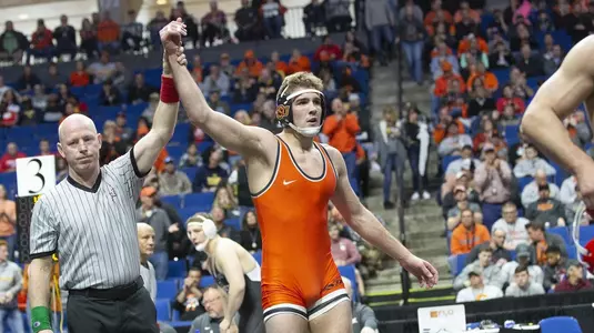 Image Taken at the Big 12 Wrestling Championship, Day 2 Session 1, Sunday, March 10, 2019, BOK Center, Tulsa, OK. Bruce Waterfield/OSU Athletics