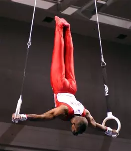 OKLAHOMA'S JOSH LANDIS TAKES HOME THE HARDWARE AS SIX NATIONAL EVENT TITLES ARE AWARDED ON FINAL DAY OF 2003 NCAA MEN'S GYMNASTICS CHAMPIONSHIPS Image