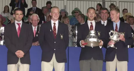 TEMPLE ROWER MARC STEPHENS A MEMBER OF VISITORS CUP-WINNING CREW AT THE ROYAL HENLEY Image