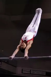 MEN'S GYMNASTICS IS VICTORIOUS ON SENIOR DAY Image