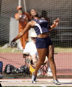 Krystal Robinson was fourth in the discus