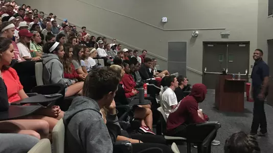 Inky Johnson speaks to All-Sport Crowd