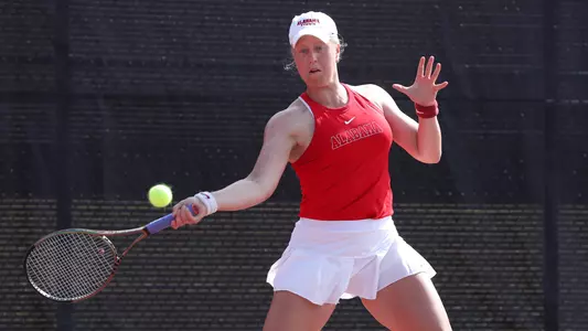 Petra Sedlackova hits the ball 