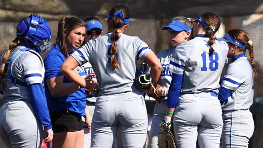 Softball Team Huddle vs Providence 