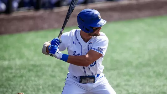Staus Pokrovsky takes an at bat against Monmouth on March 12