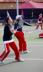 <B>Photo Courtesy Picturemann/Scott Mann</B><P>The Lady Raiders get another win at home. They defeated Kansas, 4-3.
