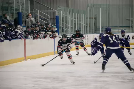 Amy Landry skates against Holy Cross on February 12, 2021.