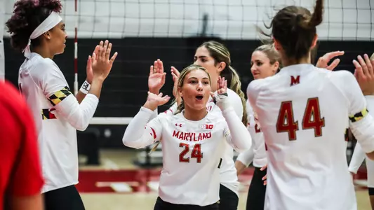 Defensive specialist Ally Williams (24)Maryland Terrapins vs. Navy at The Pavilion in College Park, MD on Friday, Aug. 26, 2022. Mackenzie Miles/Maryland Terrapins