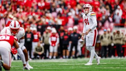 Kicker/Punter Jack Howes (91)Maryland Football vs. Nebraska  at Memorial Stadium  in Lincoln, NE on Saturday, Nov. 11, 2023. Brieanna Andrews/Maryland Terrapins