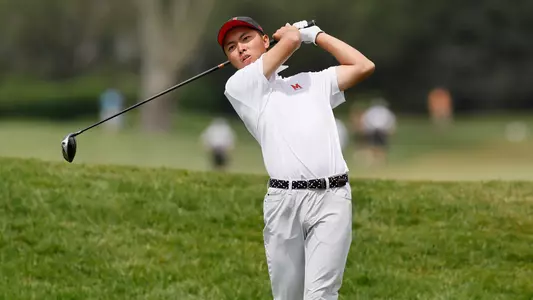 Yang Kuang tees off at the Big Ten Championships